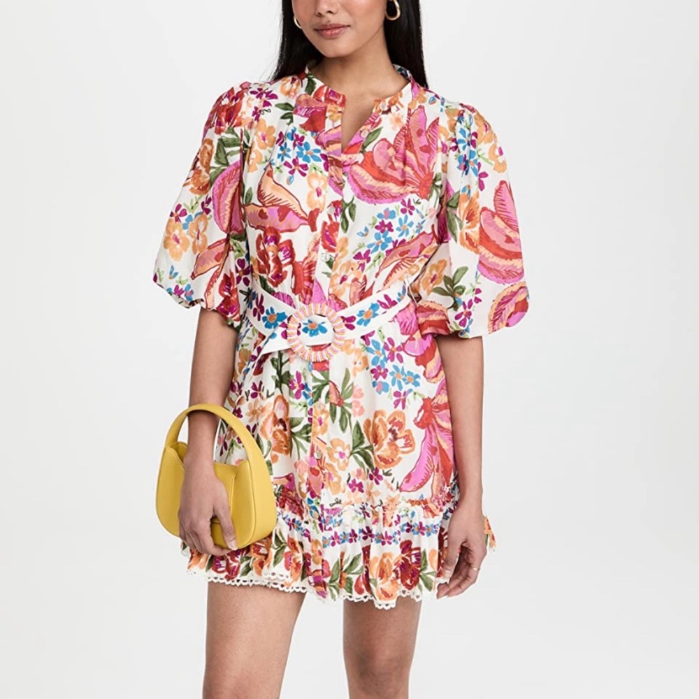 Farm Rio bananas belt mini dress NWT size XS
